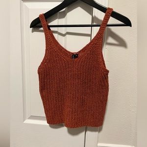Burnt orange knitted tank top